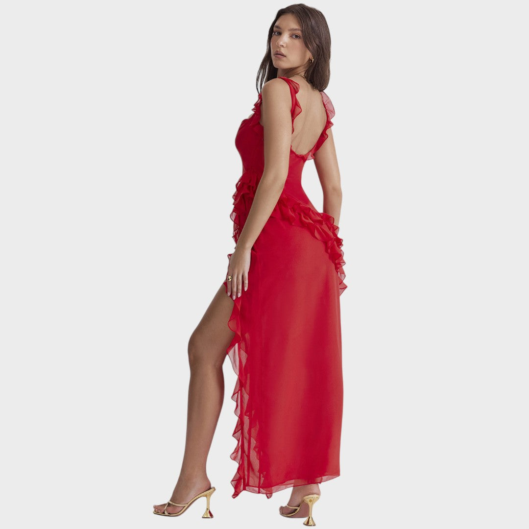 Amira | Vestido largo ciruela oscuro