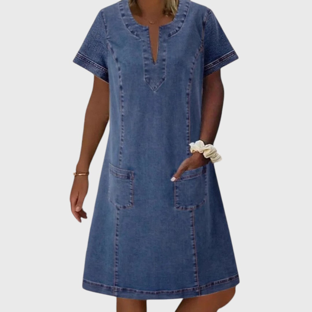 Mila | Vestido Vaquero Con Escote En V