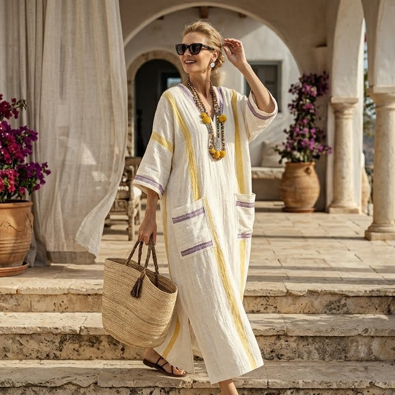 Sofía | El Vestido Maxi Fluido que Transforma Cada Paseo en una Obra de Arte