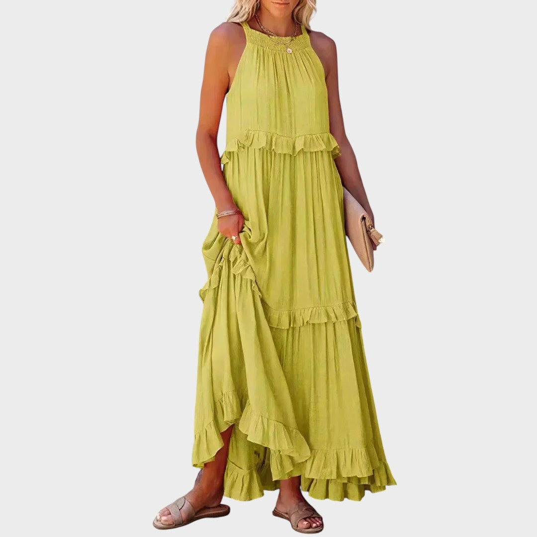 Landry | Vestido Sin Mangas Con Ribete De Volantes