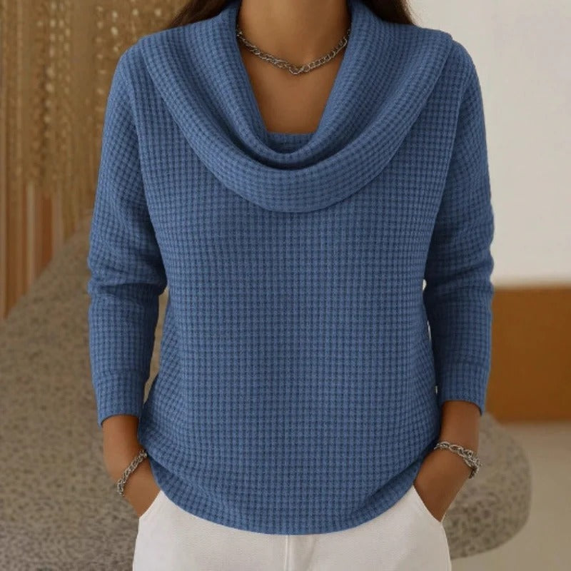 Amber™ – Jersey cálido con cuello vuelto elegante