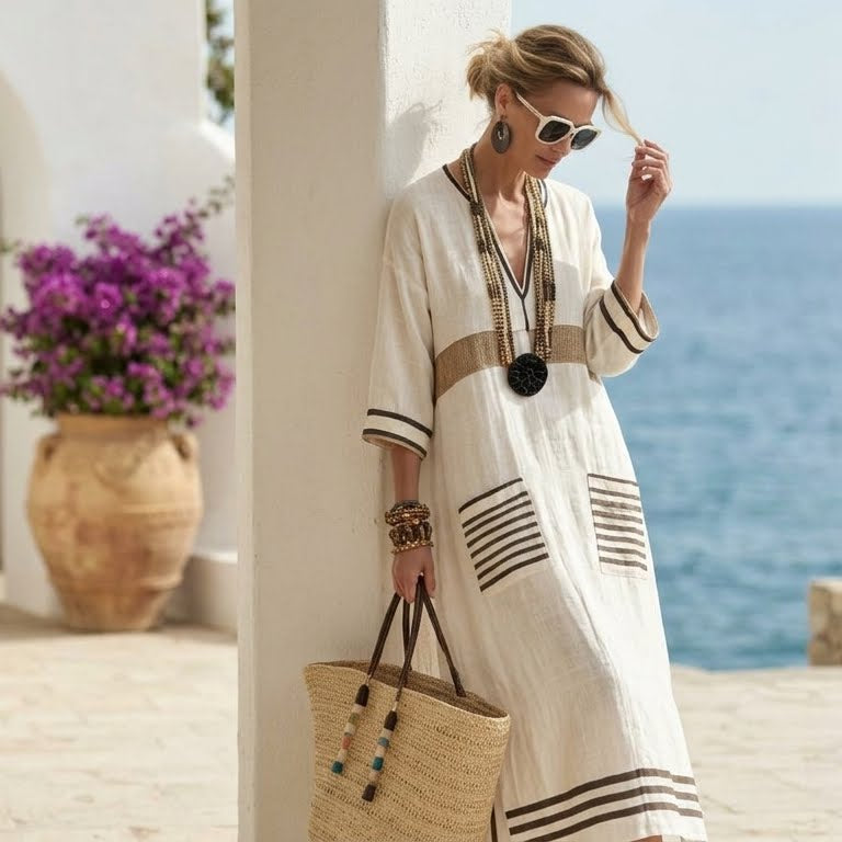Sofía | El Vestido Maxi Fluido que Transforma Cada Paseo en una Obra de Arte