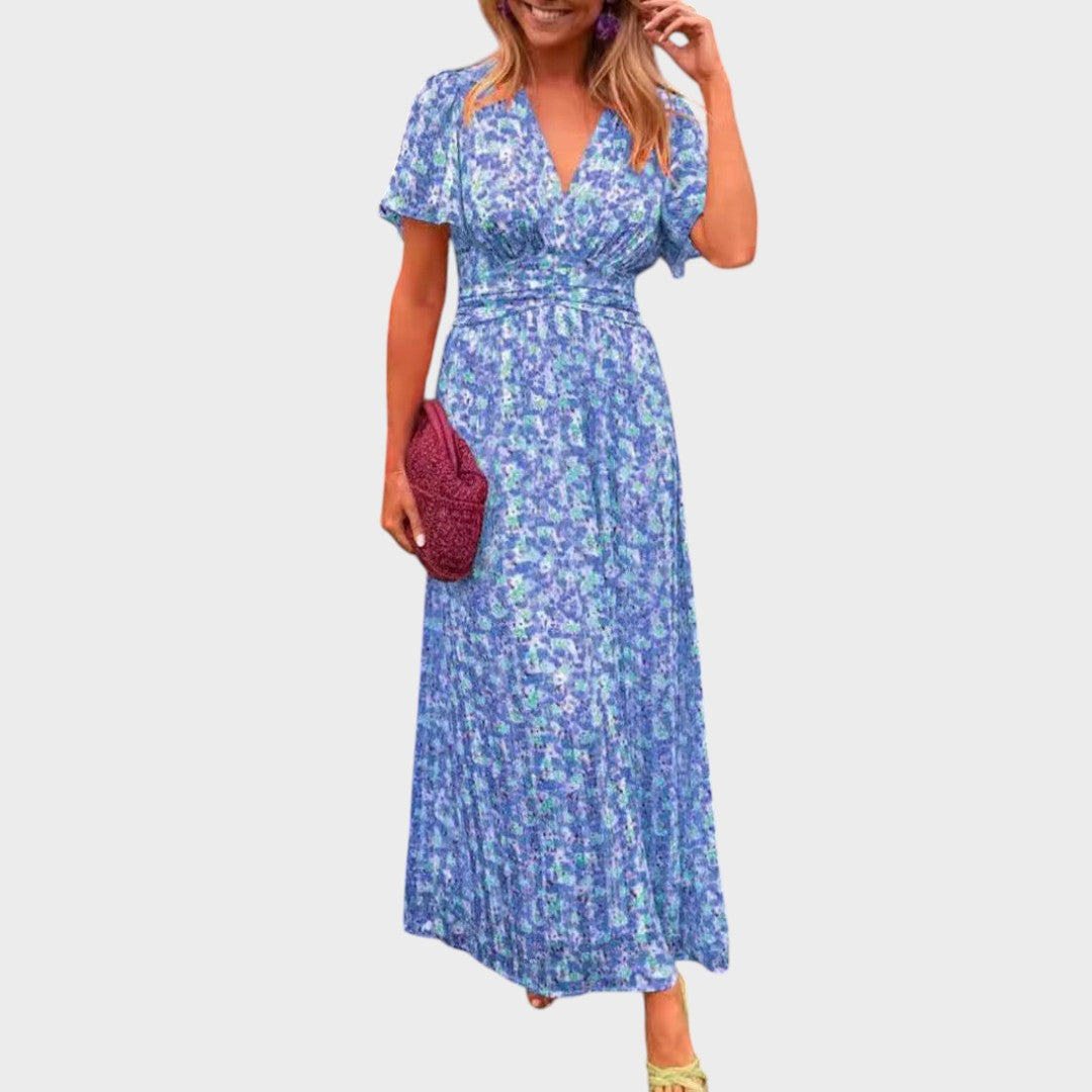 Sandrine |  Elegante Vestido Largo Con Escote En V